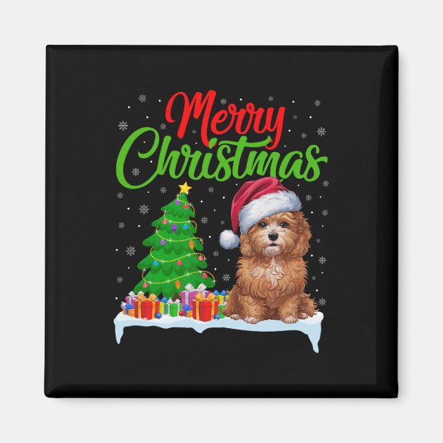 Aimant Maltipoo Chien Noël Lumières Noël Maltipoo D (Devant)