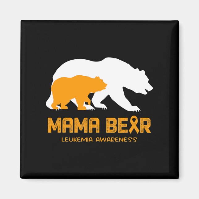 Aimant Mama Bear LEUKEMIA Sensibilisation Des Femmes Homm (Devant)