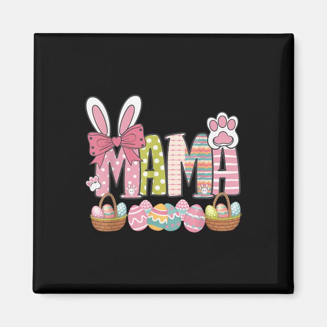 Aimant Mama Coquette de Pâques Joyeux Jour de Pâques Drôl (Devant)