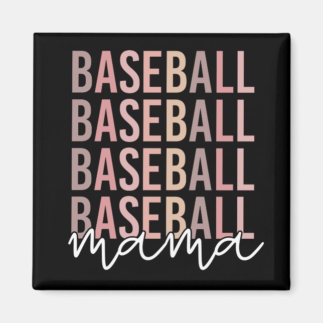 Aimant Mama de baseball | Cadeaux de maman de baseball (Devant)