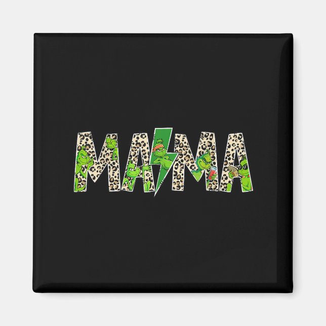 Aimant Mama Léopard Rétro Maman Nounou Grand-mère Fête de (Devant)