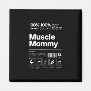 Aimant Maman 100% Muscles - Corps Musclé Gym Fitness - De