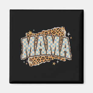 Aimant Maman à carreaux Léopard Fête des Mères Nouvelle V