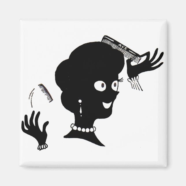 Aimant Maman a un tout nouveau peigne (Devant)