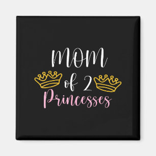 Aimant Maman adorable de 2 princesses maman de deux fille