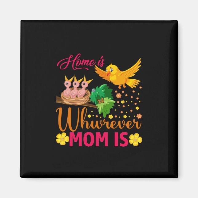 Aimant Maman Art Home Est Là Où Maman Est (Devant)
