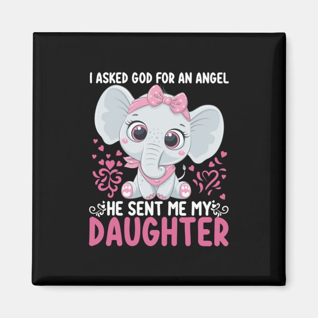 Aimant Maman Art Il M'A Envoyé Elephant Fille (Devant)