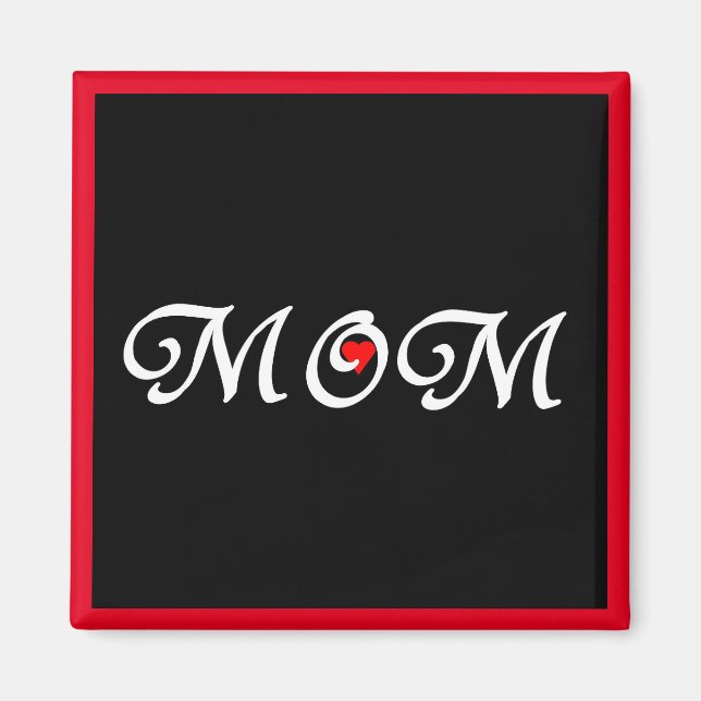 Aimant Maman au coeur rouge (Devant)