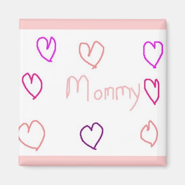 Aimant maman aux coeurs (Devant)