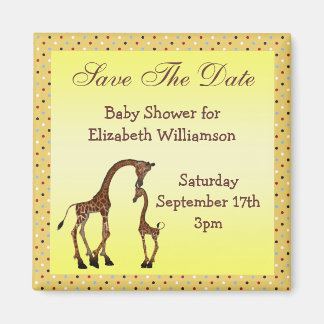 Aimant Maman & Baby Giraffe Save the Date Baby shower