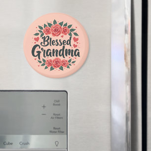 Aimant Maman bénie Floral Roses vintage Typographie