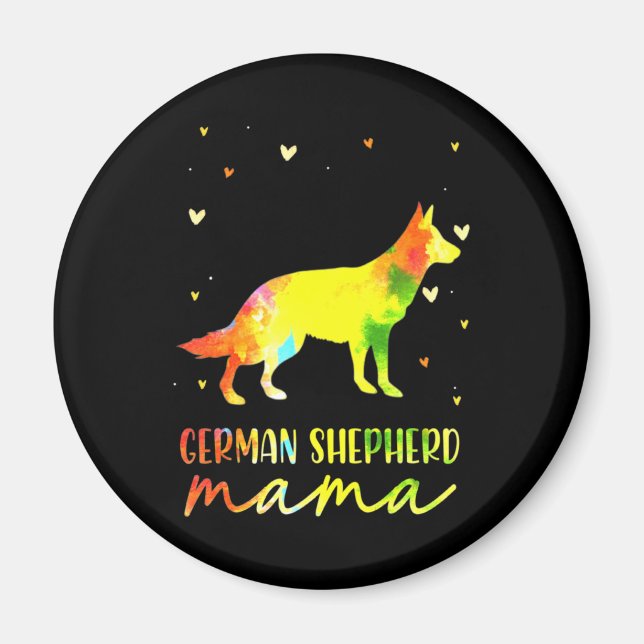 Aimant Maman berger allemand coloré (Devant)