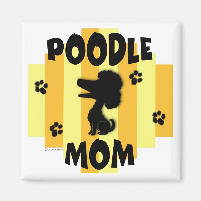 Aimant maman caniche (Devant)