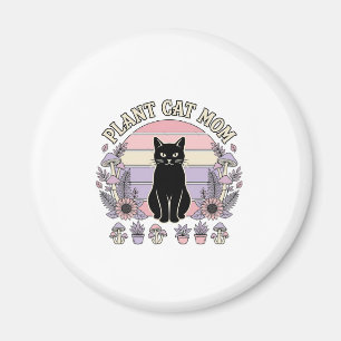 Aimant Maman Chat Plante Chat Plantes Cottagecore Vintage
