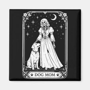 Aimant Maman chien carte tarot sorcière squelette drôle e
