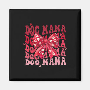 Aimant Maman Chien Saint-Valentin Coquette Nœud Maman Chi