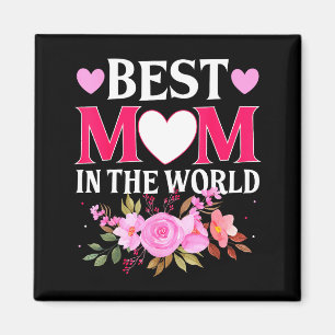 Aimant Maman dans le monde maman fleurs fête des mères mi