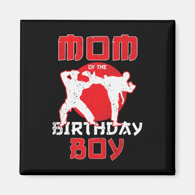Aimant Maman De Anniversaire Karate Taekwondo Boy Martial (Devant)