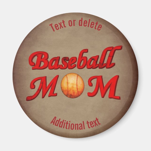 Aimant Maman de baseball mignonne personnalisée (Devant)