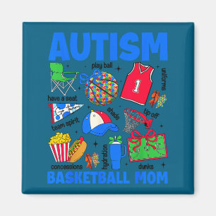 Aimant Maman de basket-ball autiste maman sensibilisation
