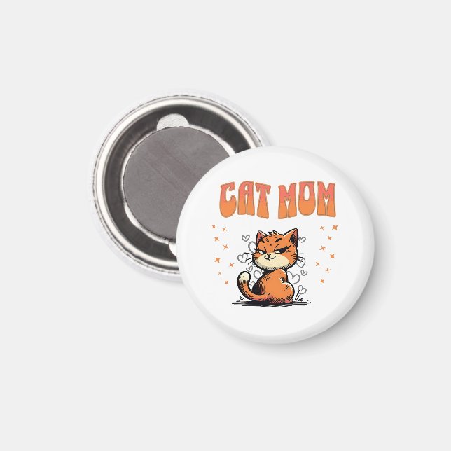 Aimant Maman de chat | Kitty Lover | Pet Mama (Recto/Verso)