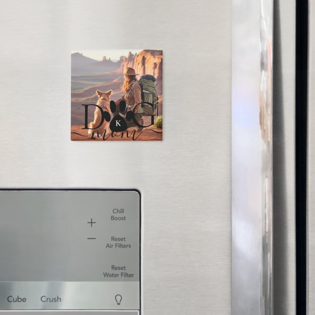 Aimant Maman de chien photo mémoire monogramme (In situ (réfrigérateur))