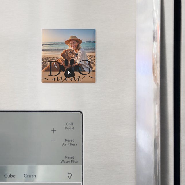 Aimant Maman de chien photo mémoire monogramme (In situ (réfrigérateur))
