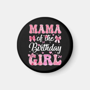 Aimant Maman De La Fille Anniversaire Famille Rose Coquet