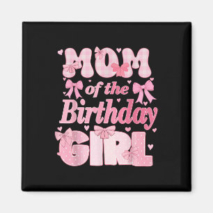 Aimant Maman De La Fille Anniversaire Famille Rose Coquet