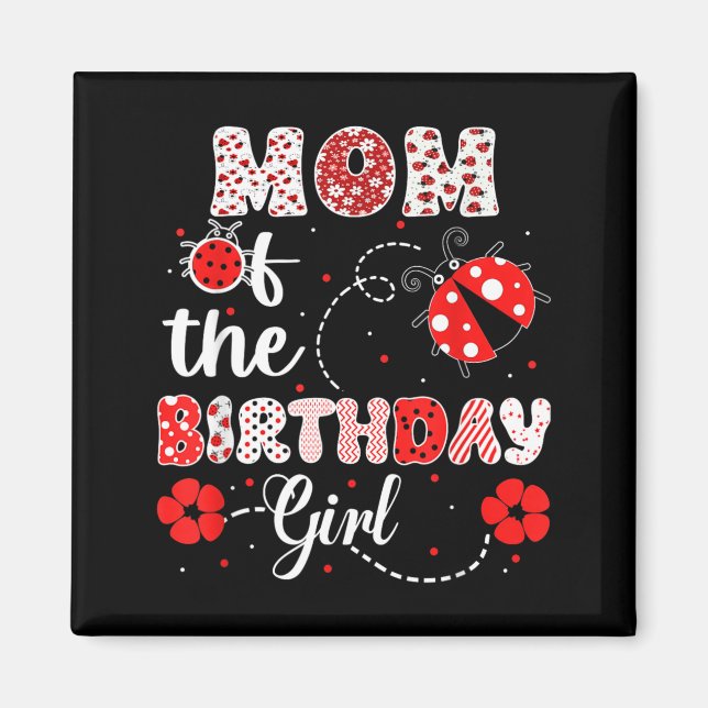 Aimant Maman de la fille d'anniversaire - Anniversaire de (Devant)