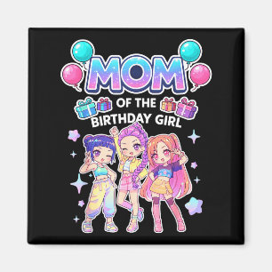 Aimant Maman de la fille d'anniversaire mignonne chibi kp