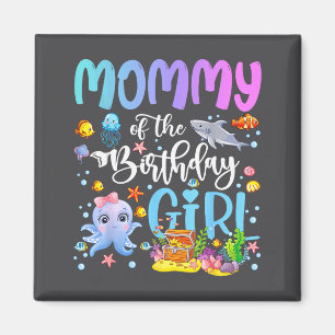 Aimant Maman de la fille d'anniversaire Poisson de mer Oc