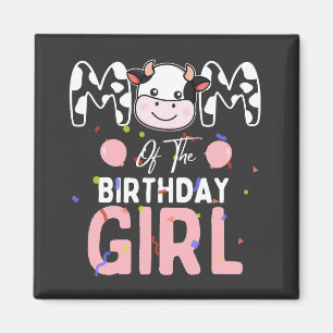 Aimant Maman de la fille d'anniversaire Vache Maman Mama