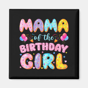 Aimant Maman de la fille de l'anniversaire doux donut ann