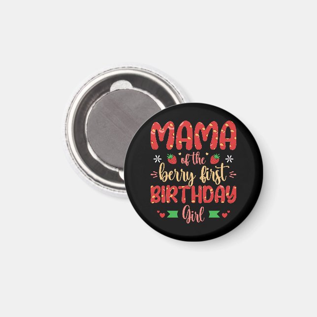 Aimant Maman de la fille qui fête son premier anniversair (Recto/Verso)