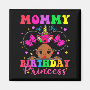 Aimant Maman de la princesse afro melanine de la fille d'