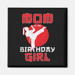 Aimant Maman De L'Anniversaire Karate Taekwondo Girl Mart