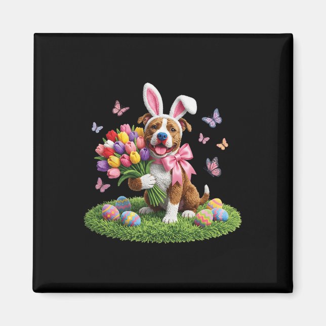 Aimant Maman de Pitbull de Pâques Lapin de Pâques de Prin (Devant)