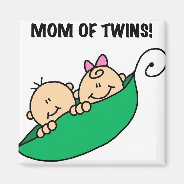 Aimant Maman de Twins-Peas dans un Pod Tshirts et cadeaux (Devant)