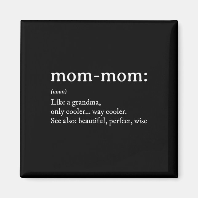Aimant Maman Définition Cadeau Grand-mère Maman Fête des  (Devant)