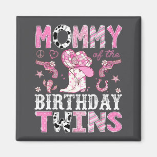 Aimant Maman des jumeaux d'anniversaire Nk Rodeo Cowgirl