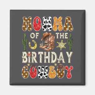 Aimant Maman du cowboy d'anniversaire western groovy rodé