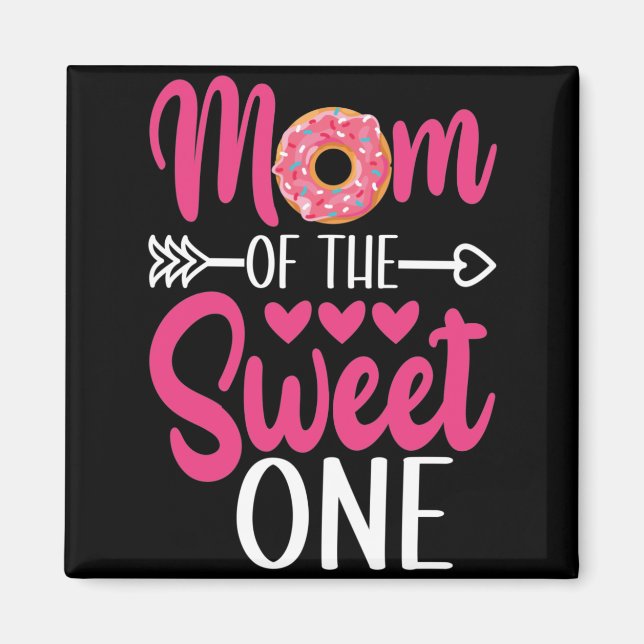 Aimant Maman du donut saupoudré de sucre (Devant)