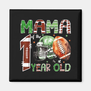 Aimant Maman du fan de football de 1 an 1er anniversaire