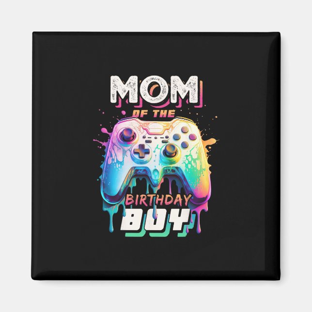 Aimant Maman du garçon d'anniversaire correspondant jeu v (Devant)