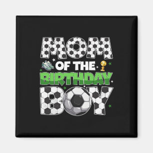 Aimant Maman du garçon d'anniversaire de la fête de footb