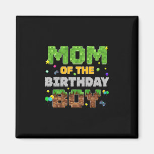 Aimant Maman du garçon d'anniversaire Pixel Gamer Party t