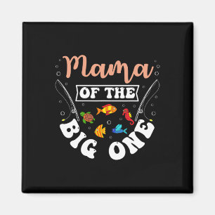 Aimant Maman du gros poisson fête d'anniversaire de pêche