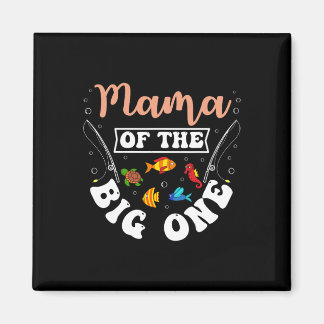 Aimant Maman du gros poisson fête d'anniversaire de pêche