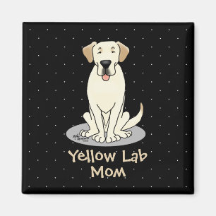 Aimant Maman du laboratoire jaune (maman du Labrador Retr
